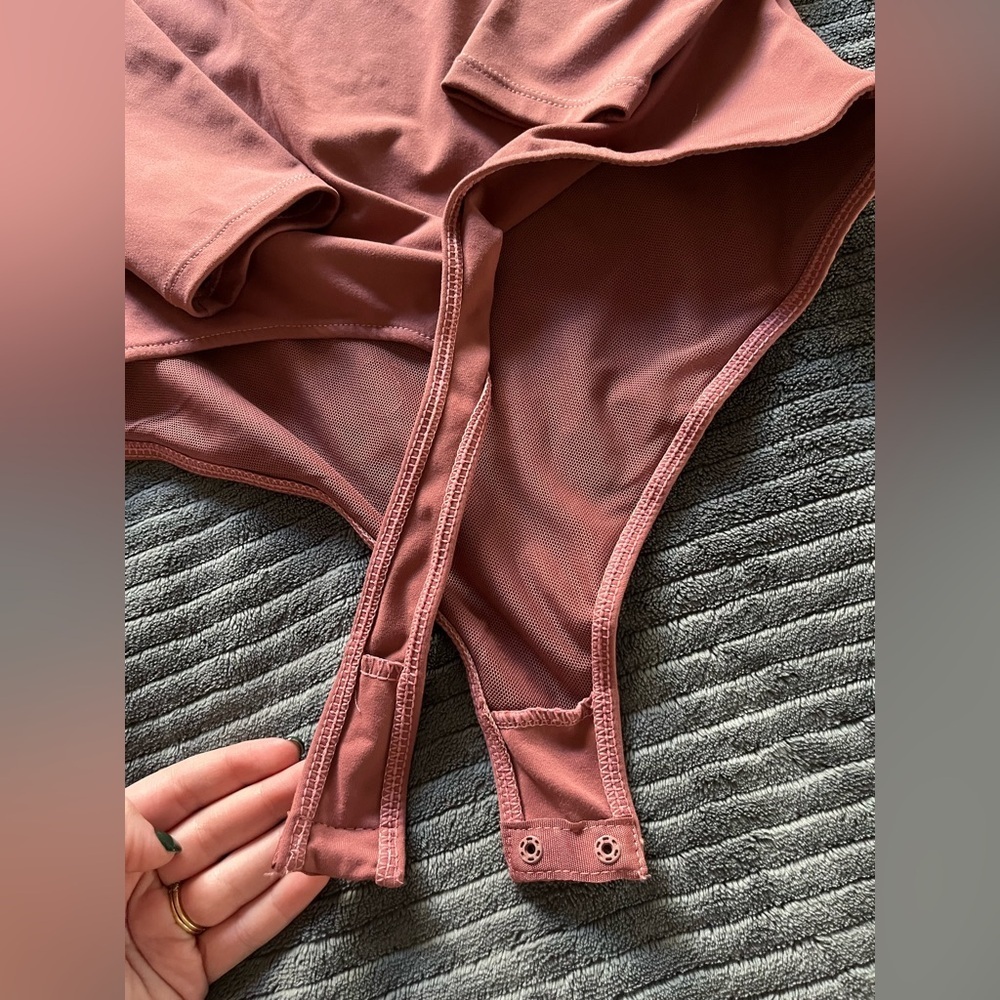 Free People Mauve Long-Sleeve Bodysuit | Size Small - Picture 3 of 5